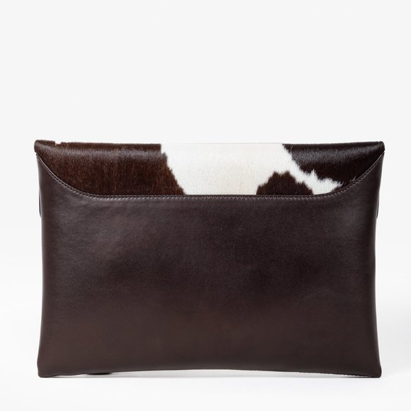 Givenchy Brown Cow Print Calf Hair/ Leather Antigona Clutch - Picture 3 of 10